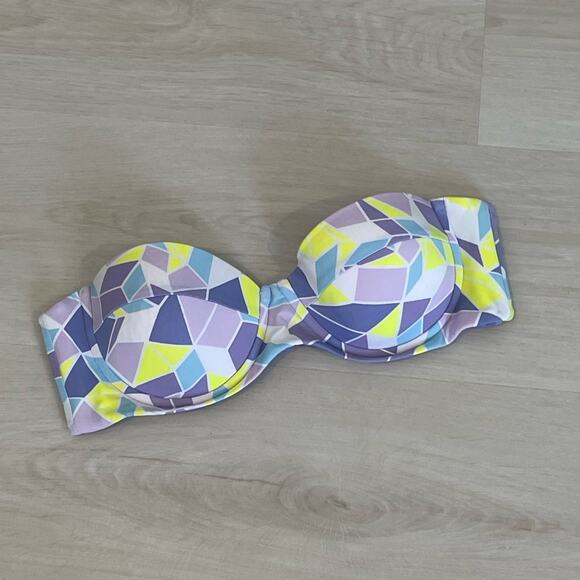 💗 3/$10 💗 Zinke Taylor Geometric Print Bandeau Bikini Top Pastel Size Medium - Picture 12 of 13